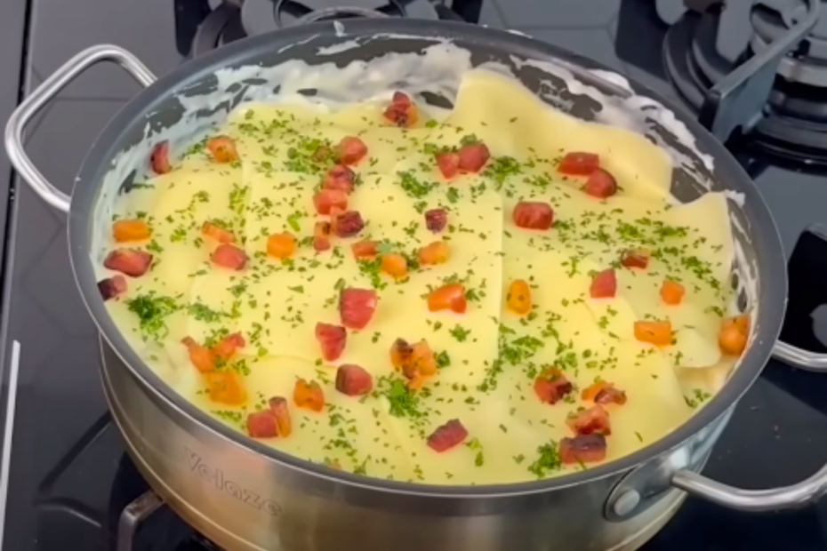 Macarrão Cremoso de Batata com Bacon